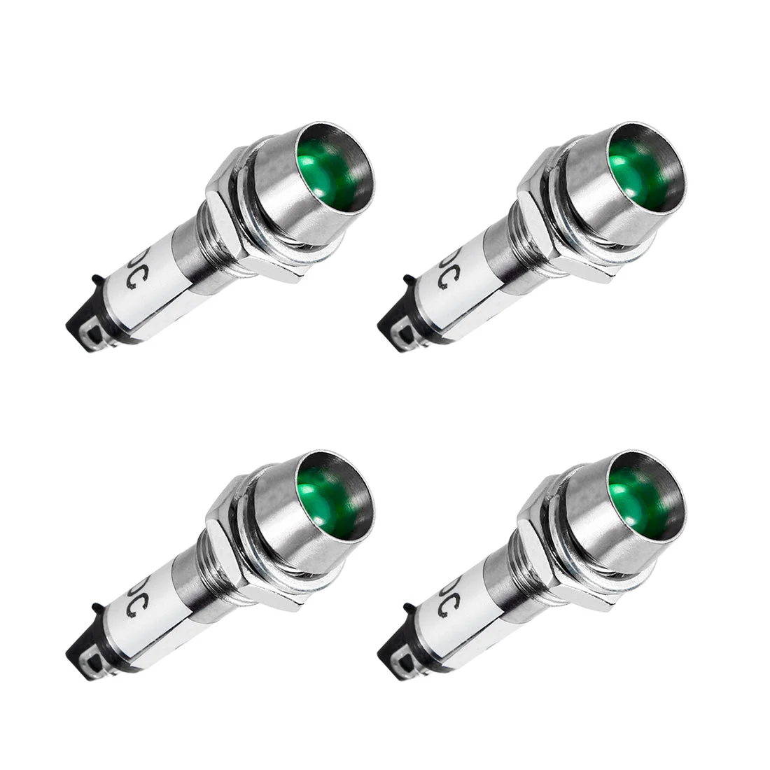 Uxcell Indicator Light DC 12V, Metal Shell Panel Mount 5/16" 8mm 4Pcs