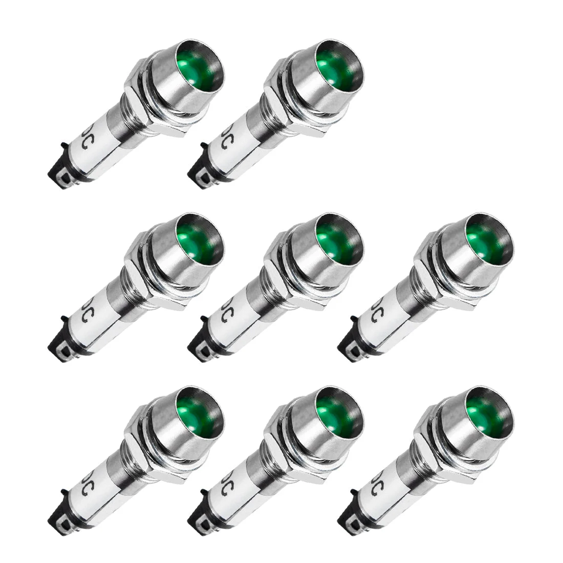 Uxcell Indicator Light DC 24V, Metal Shell Panel Mount 5/16" 8mm 8Pcs