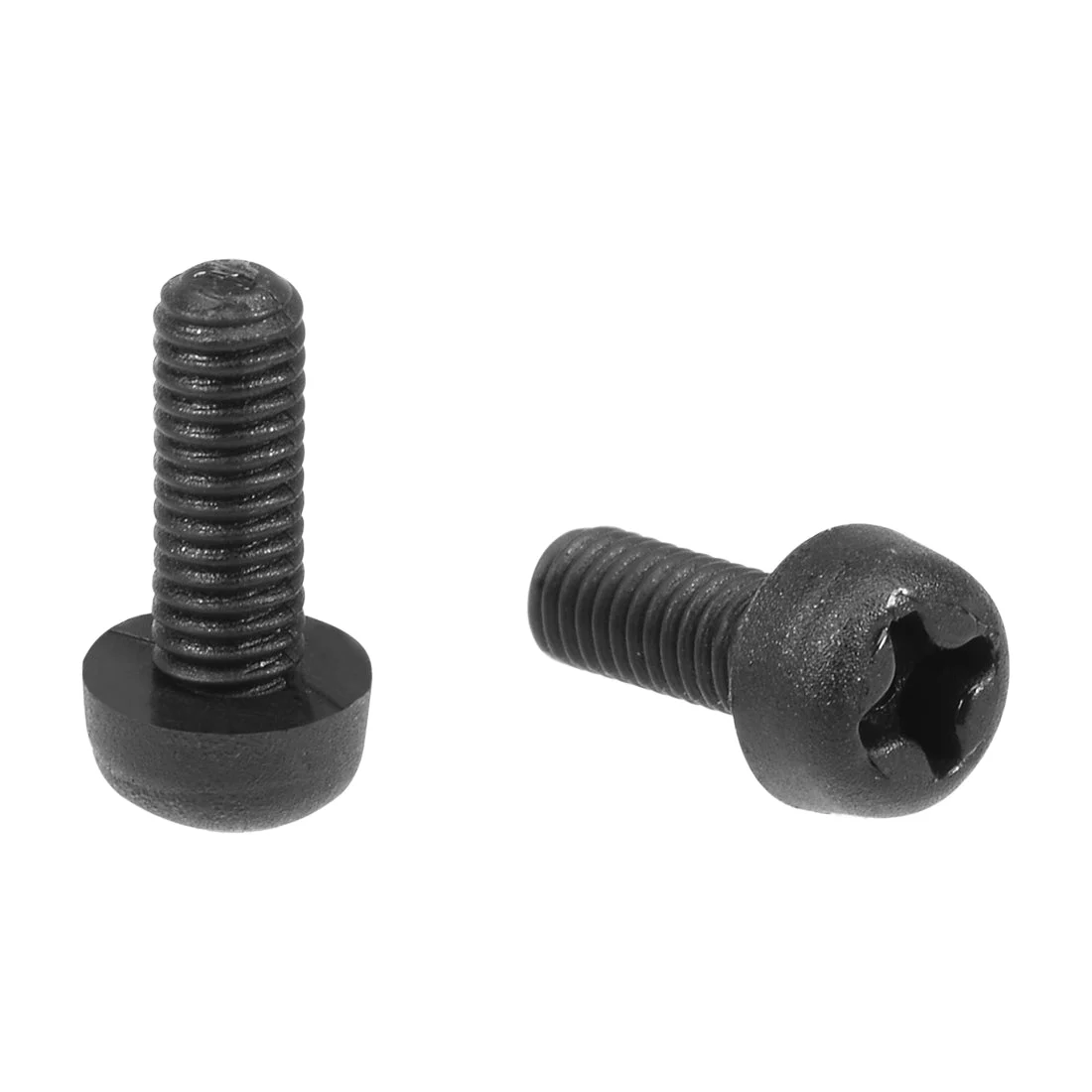 Uxcell Threaded Nylon Phillips Cross Pan Head Machine Screws Bolts Black 20Pcs