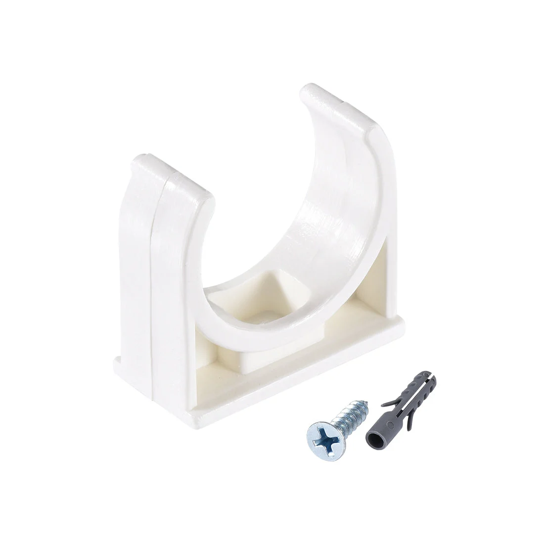 Uxcell PVC Pipe Clamps Clips 24mm , Fit for 24mm/0.94" OD TV Trays Tubing Hose Hanger Support Pex Tubing, w Mounting Screws White 20Pcs
