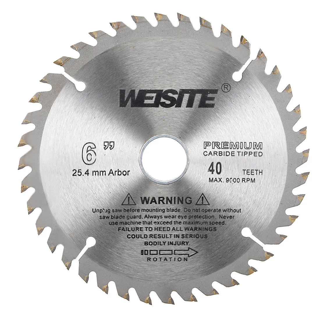 Uxcell 6" Circular Saw Blade, 7/8" Arbor, Wood TCT Carbide Tipped Slitting Saw