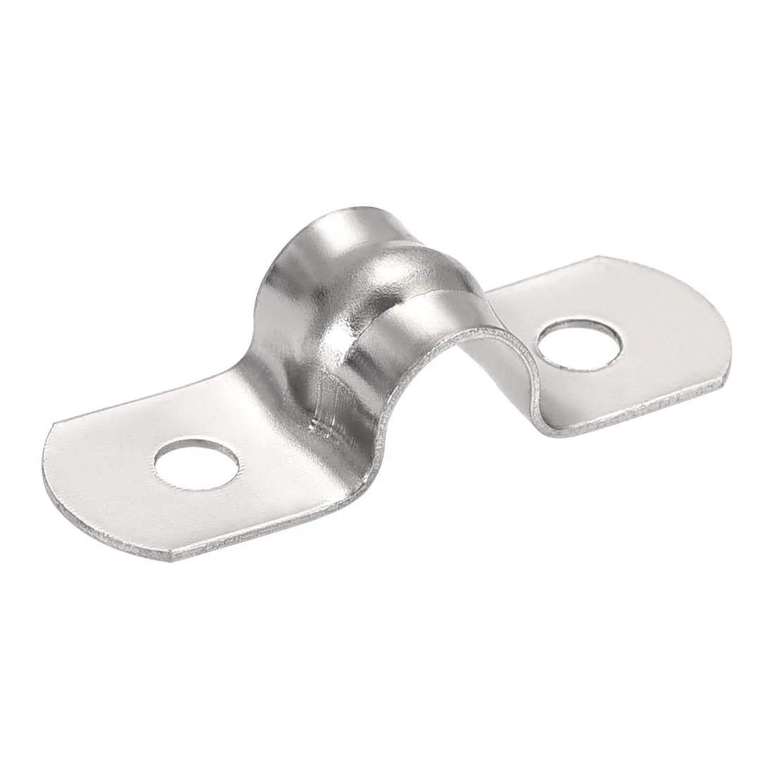 Uxcell Rigid Pipe Strap 2 Holes Tube Straps 201 Stainless Steel Tension Tube Clip Clamp 45pcs