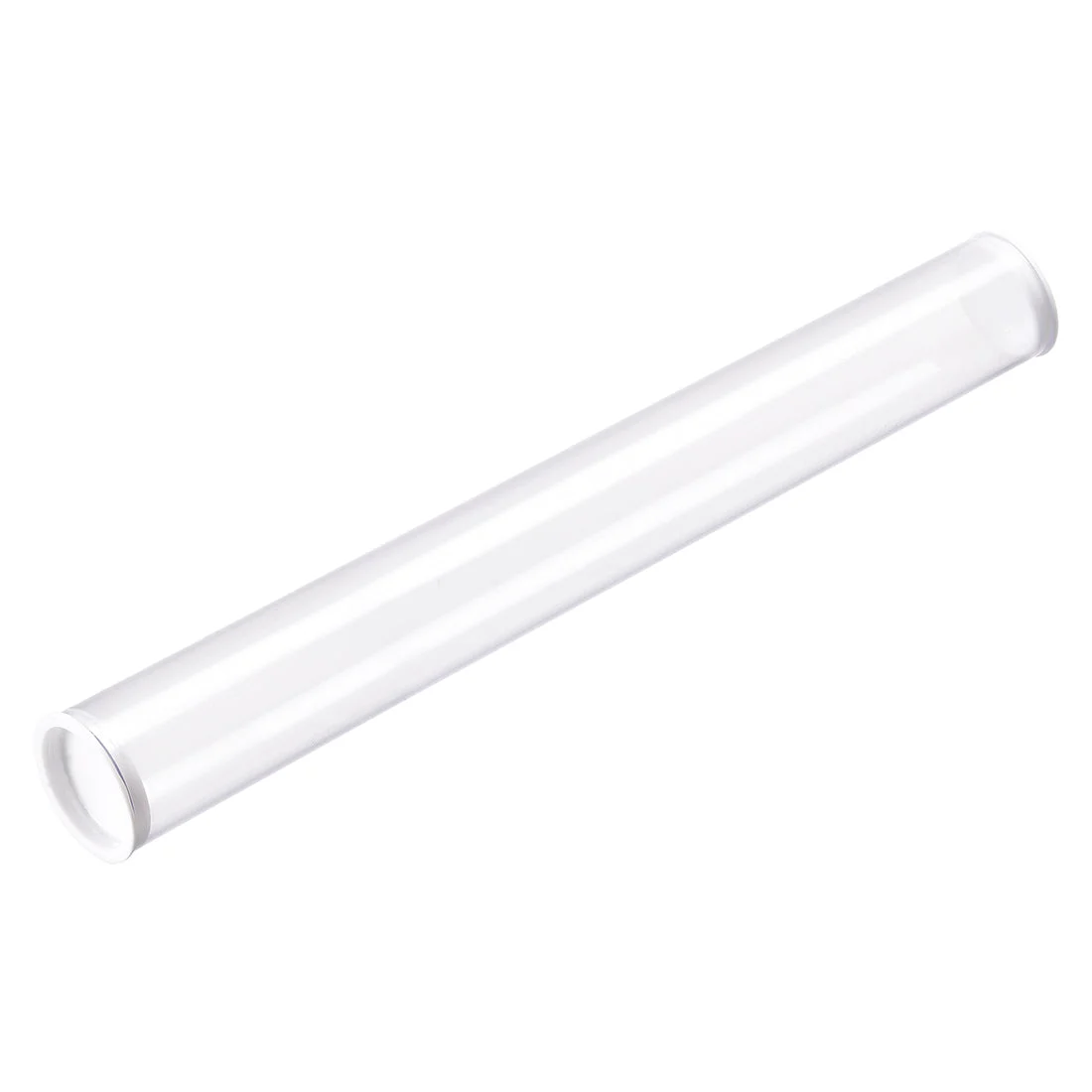 Uxcell Clear Rigid Storage Tubing with White Lids Round Plastic Polycarbonate Tube