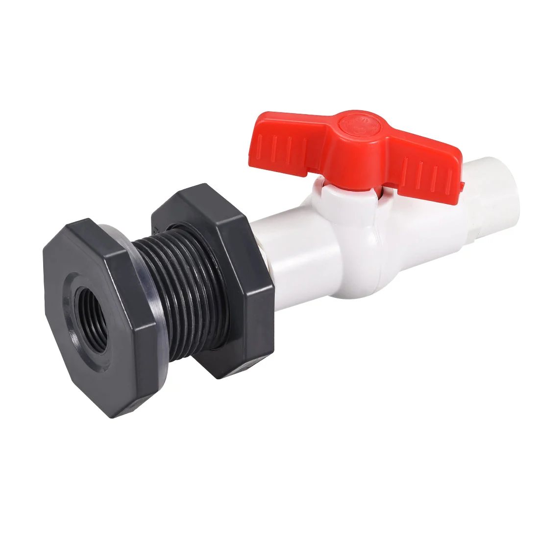 Uxcell PVC Ball Valve Connector Spigot Kit G1 Lengthen, with Bulkhead, Grey White Red