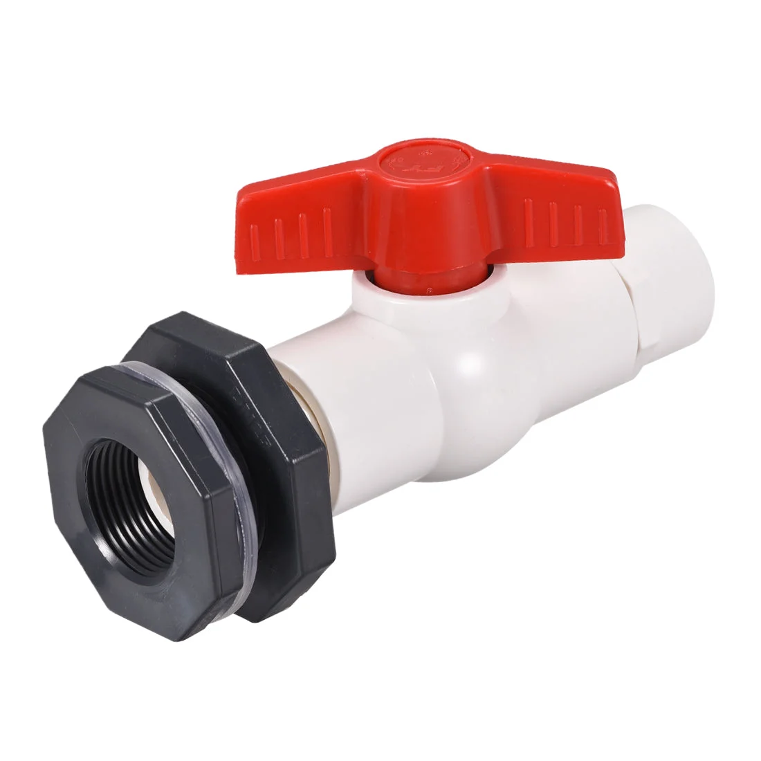 Uxcell PVC Ball Valve Connector Spigot Kit G1, with Bulkhead, White Grey Red