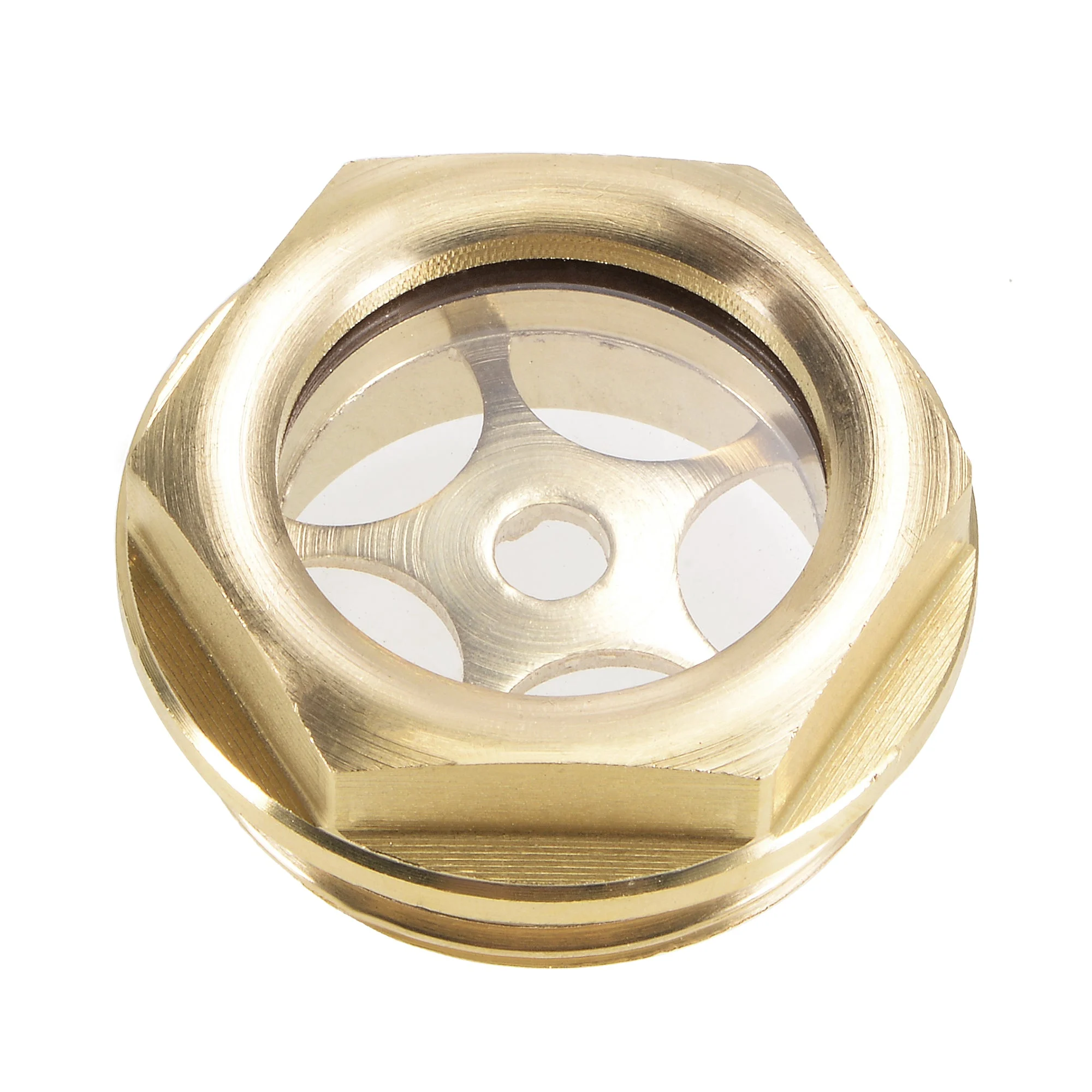 Uxcell Oil Liquid Level Gauge Sight Glass G Male Threaded Brass Air Compressor Fittings with O-Ring, Yellow