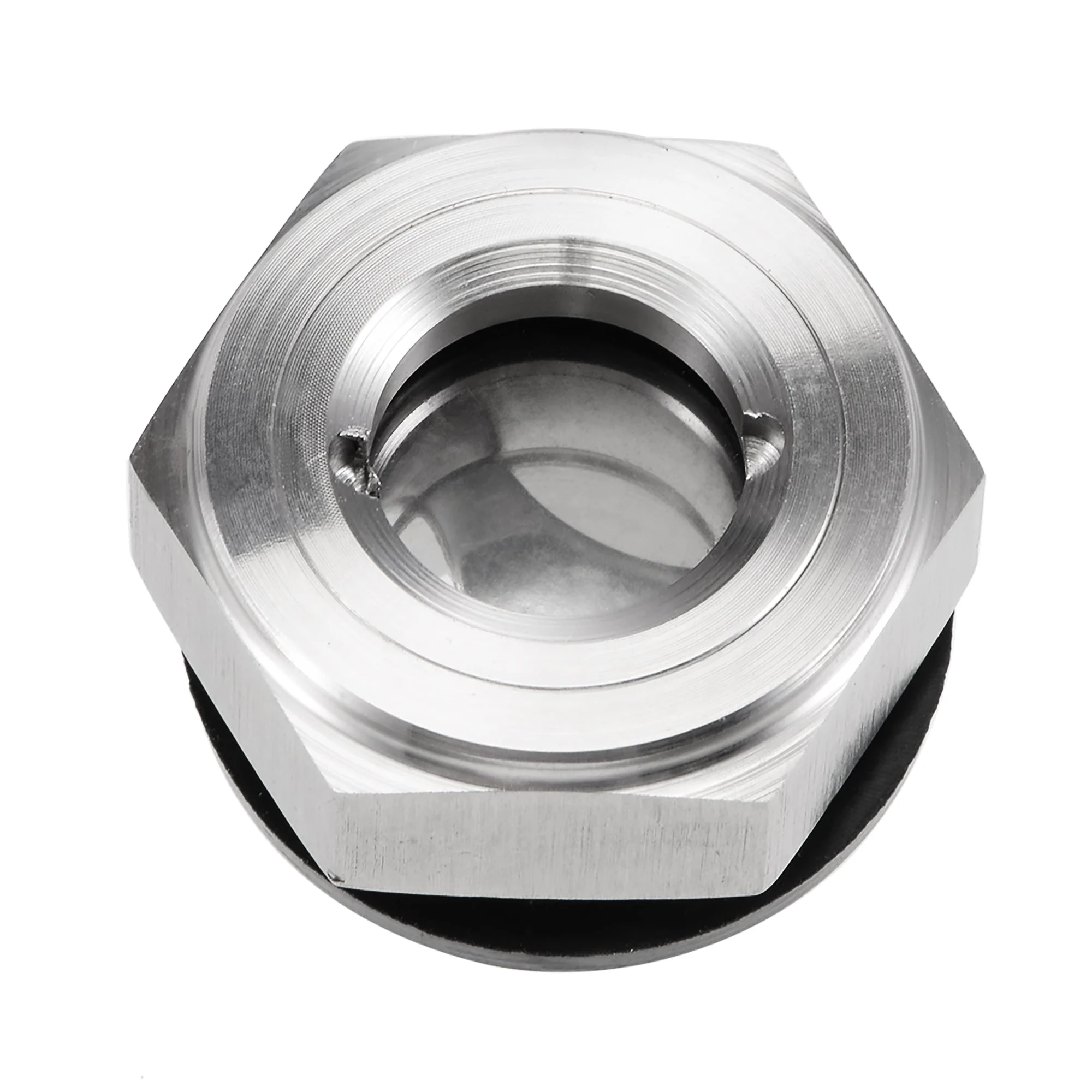 Uxcell Oil Liquid Level Gauge Sight Glass M18x1.5mm Male Threaded 304 Stainless Steel Air Compressor Fittings with Gasket, Silver Tone