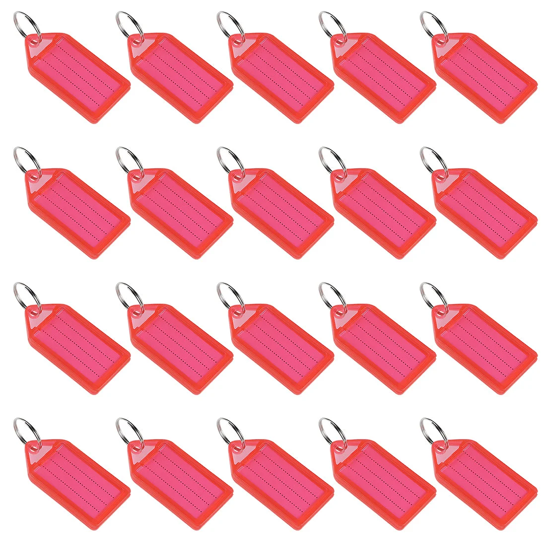 Uxcell Plastic Key Tags with Split Ring Keychain ID Luggage Label Window, 20Pcs