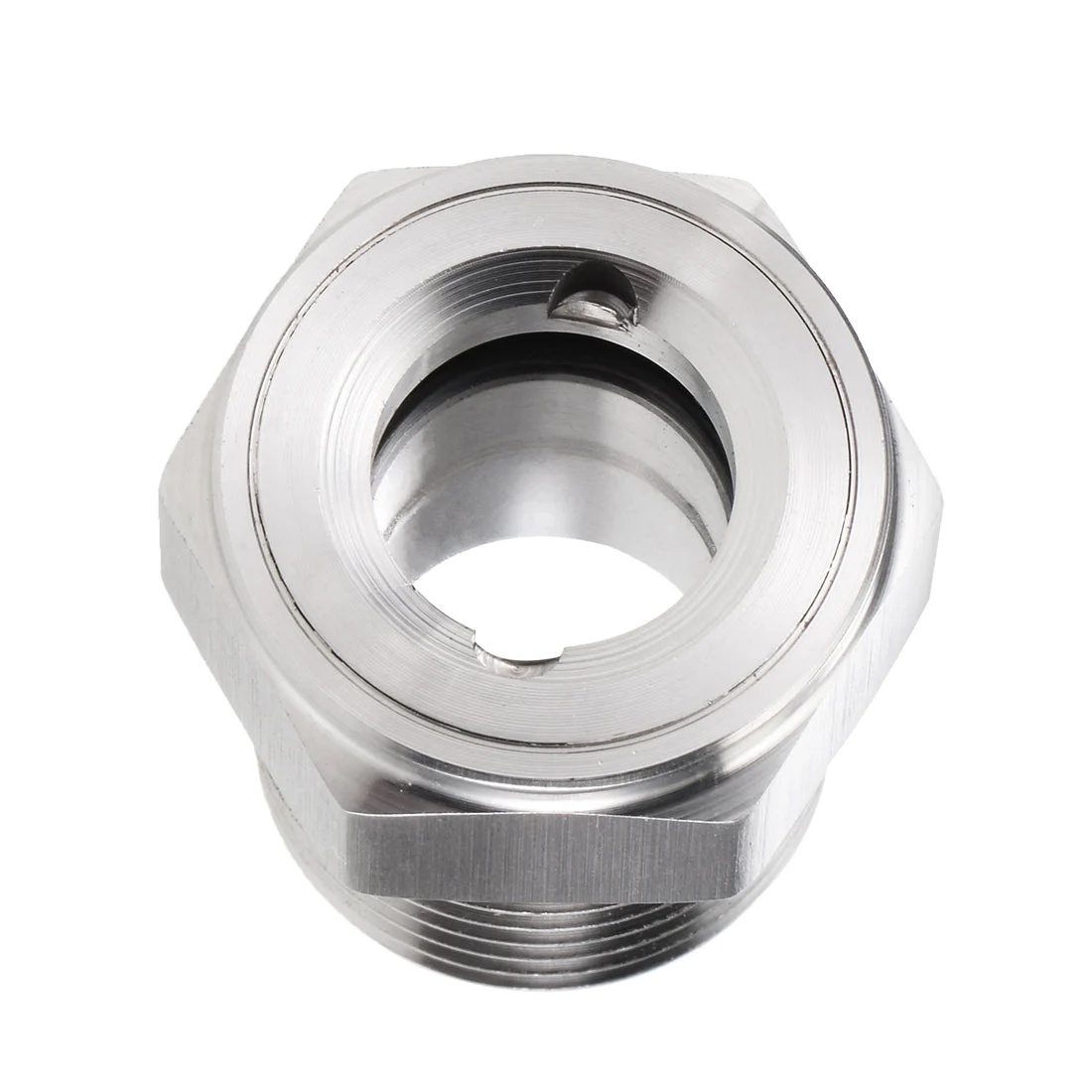 Uxcell Oil Liquid Level Gauge Sight Glass NPT Male Threaded 304 Stainless Steel Air Compressor Fittings, Silver Tone