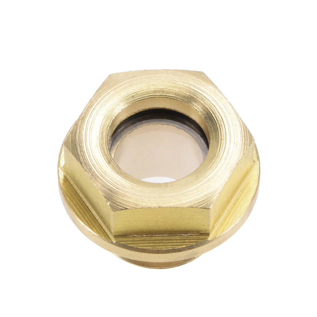 Uxcell Oil Liquid Level Gauge Sight Glass M14x1.5mm Male Threaded Brass Air Compressor Fittings with O-Ring, Yellow