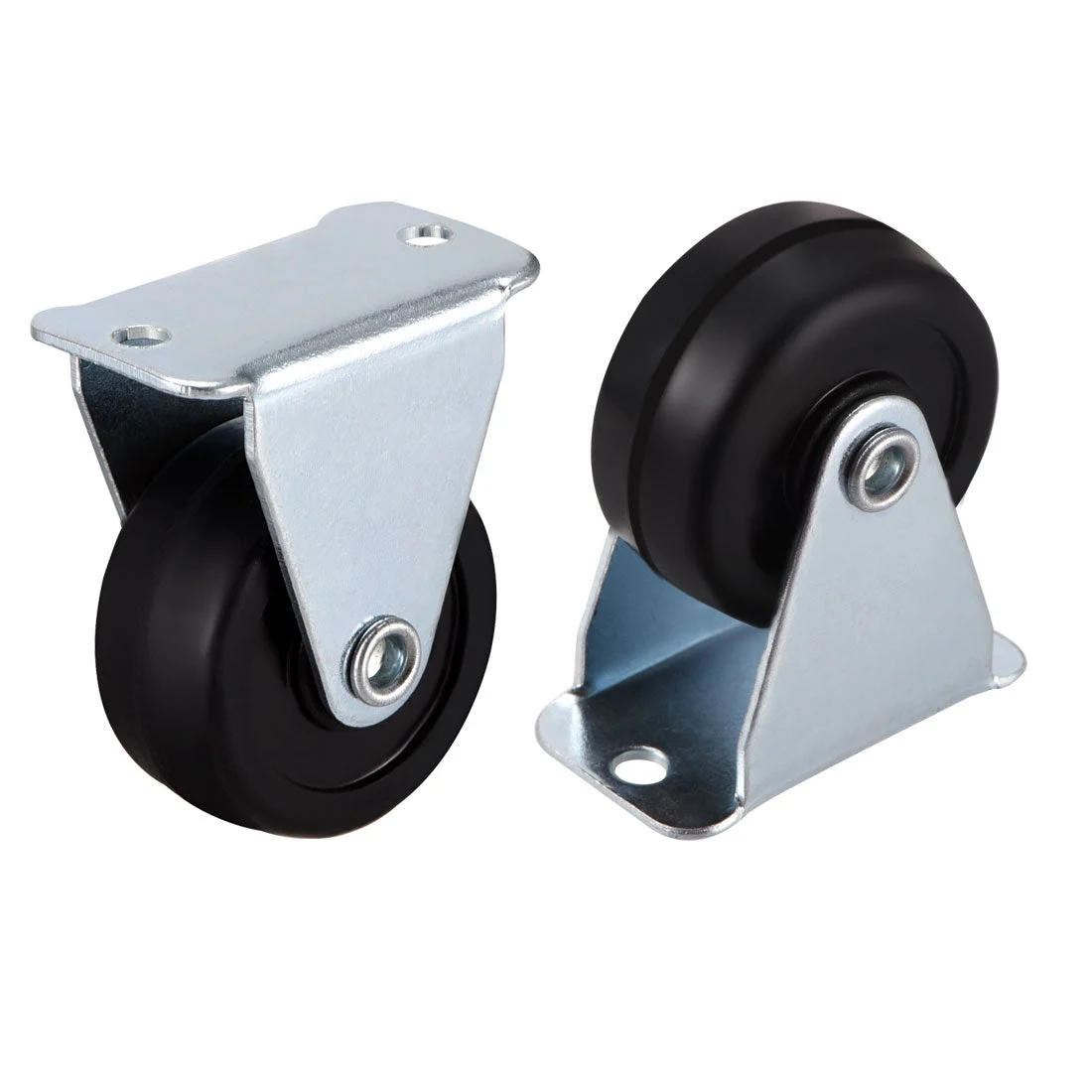 Uxcell 1.25 Inch Fixed Casters Wheels Rubber Top Plate Mounted Caster Wheel 22lb Capacity 2 Pcs