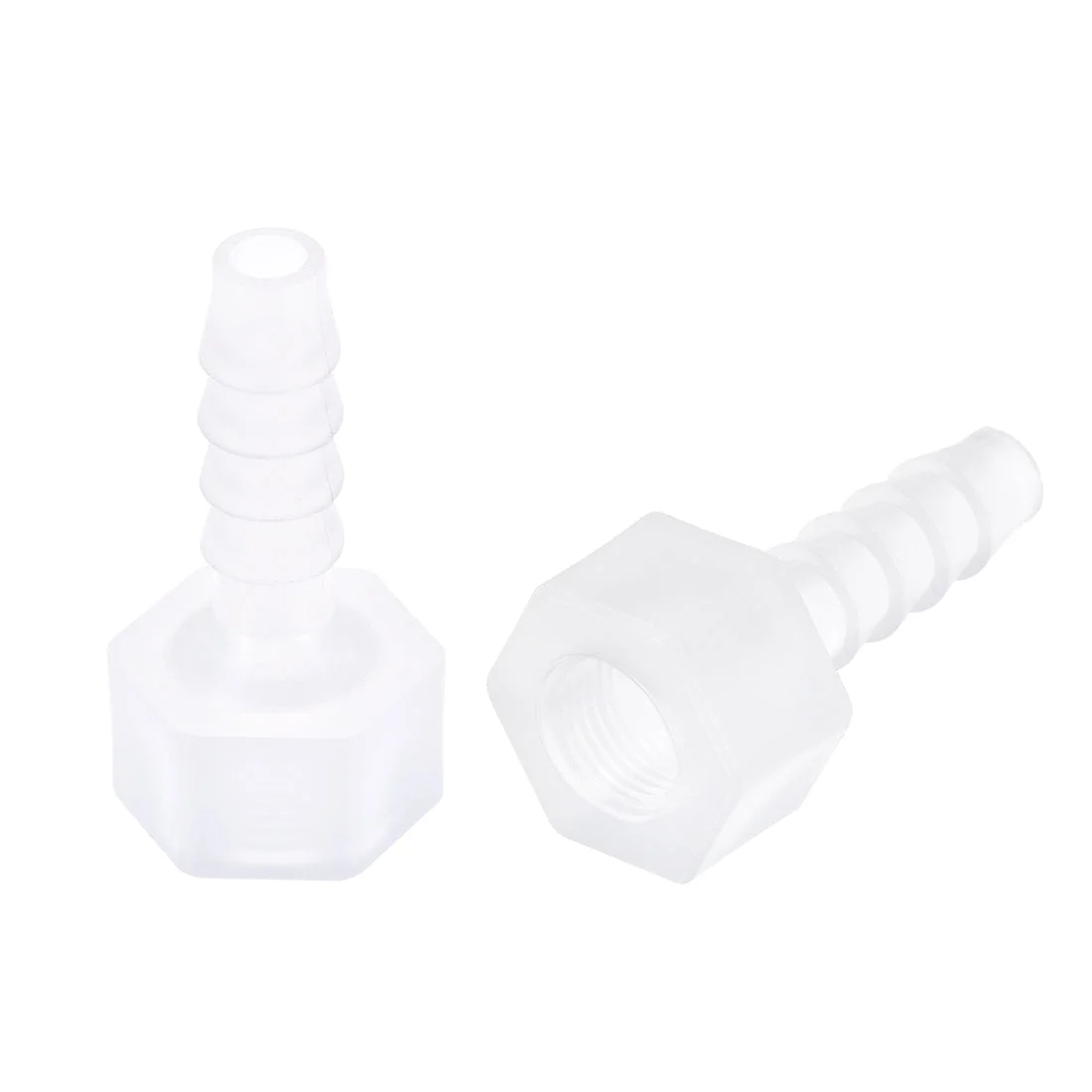 Uxcell Polypropylene Hose Barb Fitting Coupler, mm Barb x G1/8 Female Thread Pipe Adapter, Translucent 2Pcs
