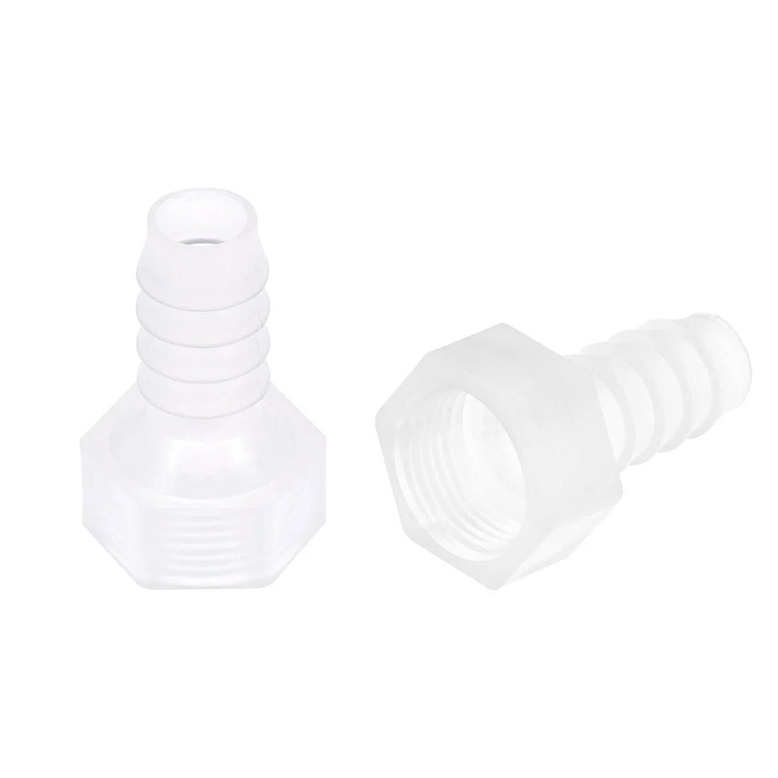 Uxcell Polypropylene Hose Barb Fitting Coupler, 10mm Barb x G3/8 Female Thread Pipe Adapter, Translucent 2Pcs
