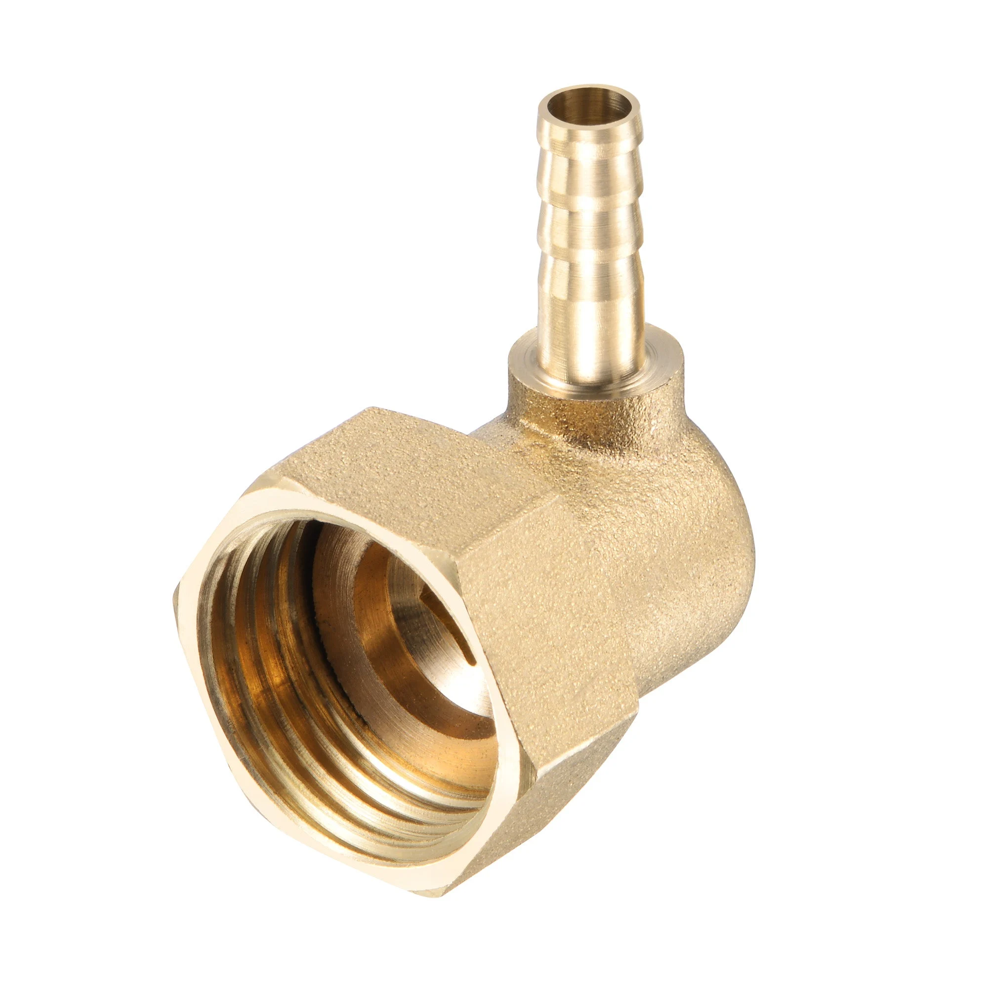Uxcell Brass Hose Barb Fitting Elbow 10mm x G1/2 Female Swivel Nut Pipe Connector