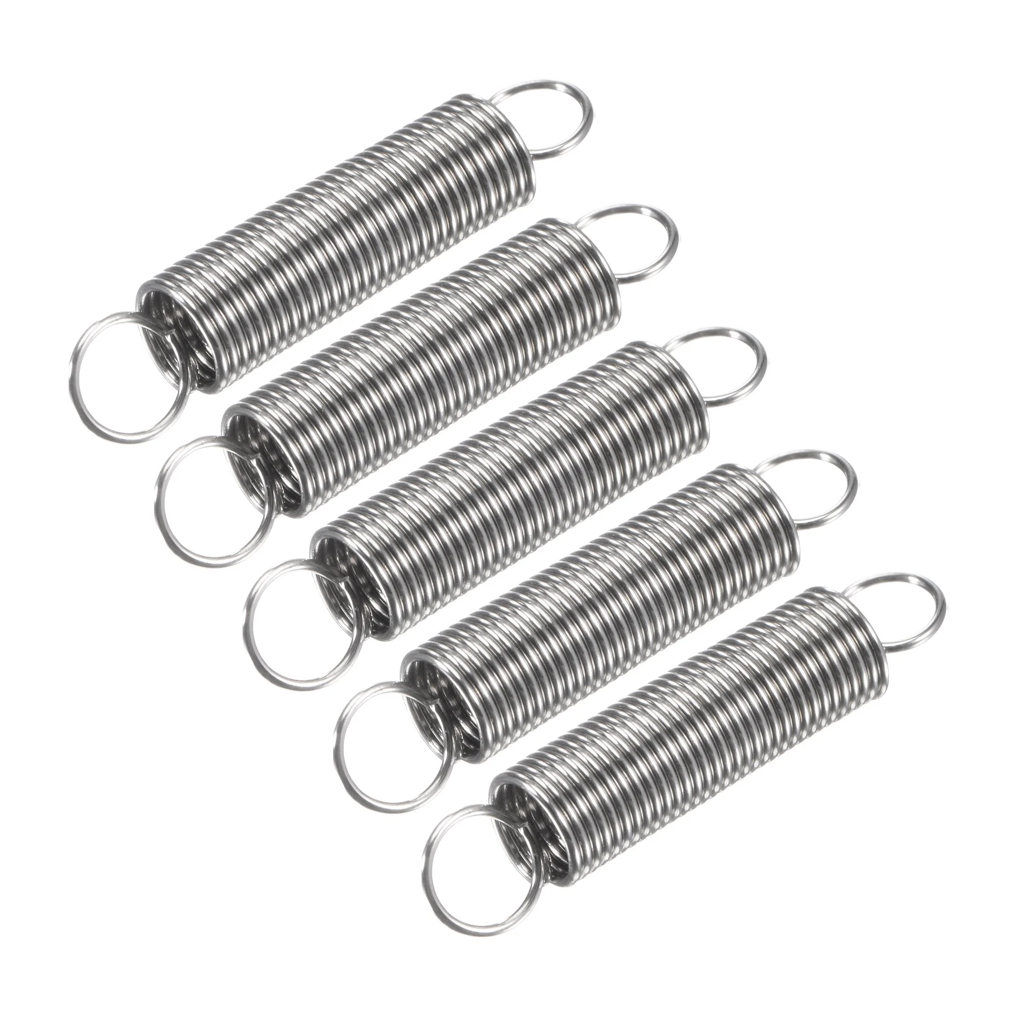 Uxcell 0.8mmx8mmx70mm Extended Compression Spring,2.9Lbs Load Capacity,Silver,5pcs