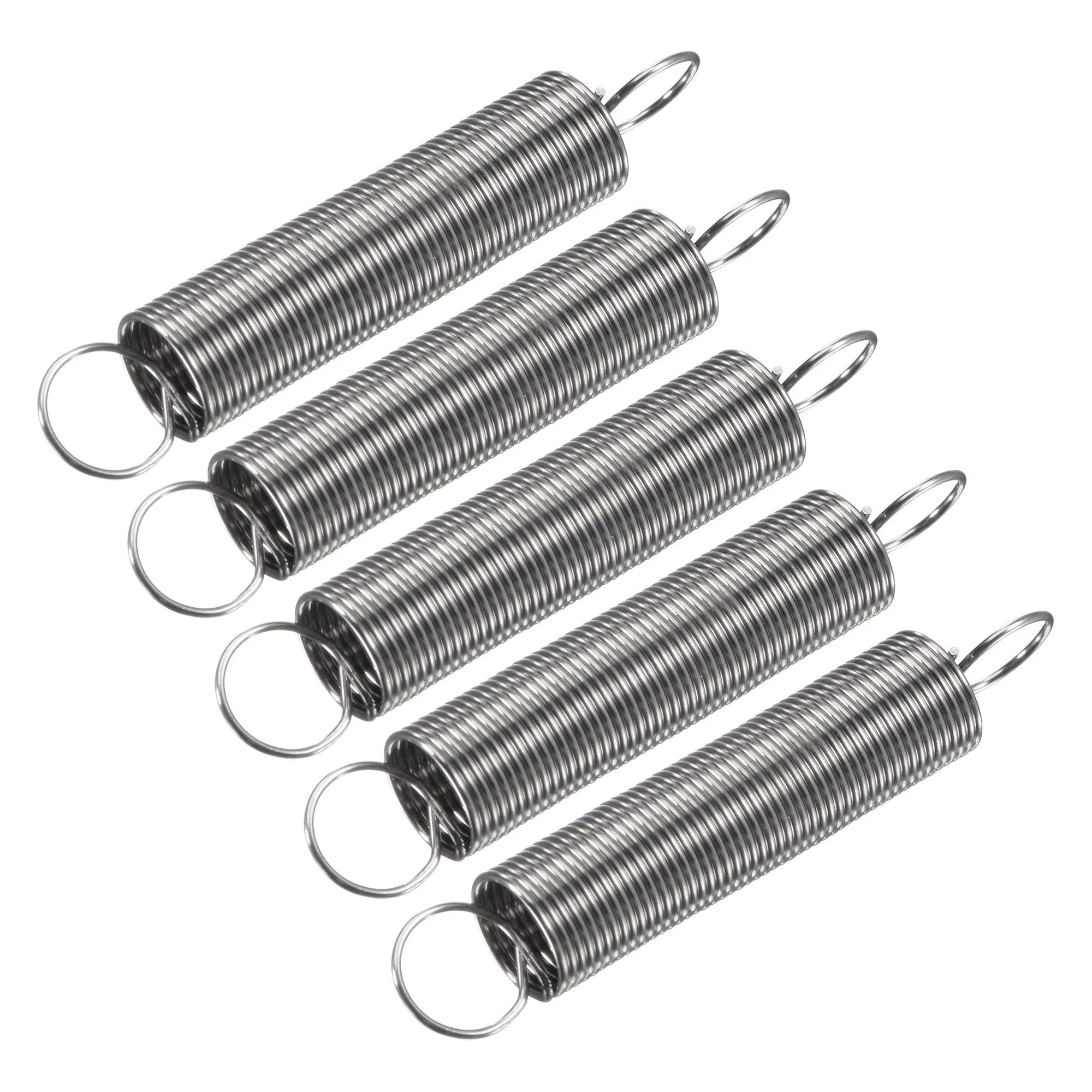Uxcell 0.6mmx8mmx50mm Extended Compression Spring,2.3Lbs Load Capacity,Silver,10pcs