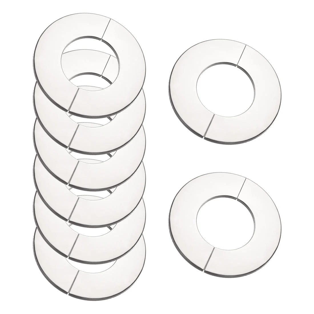 Uxcell Wall Split Flange, Stainless Steel Round Escutcheon Plate for 28mm Diameter Pipe 8Pcs