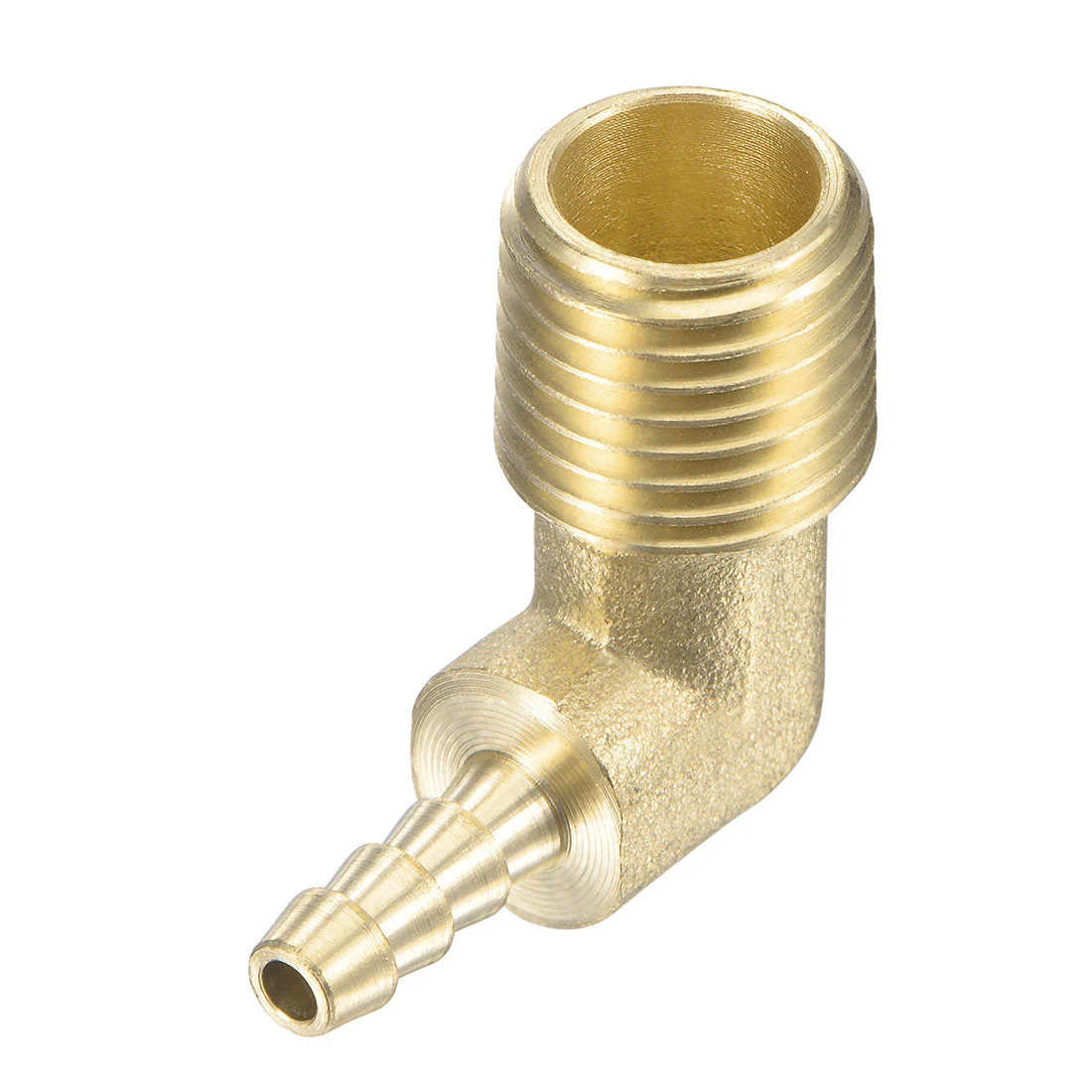 Uxcell Brass Hose Barb Fitting Elbow 3/8 inch x 1/4 NPT Male Thread Right Angle Pipe Connector
