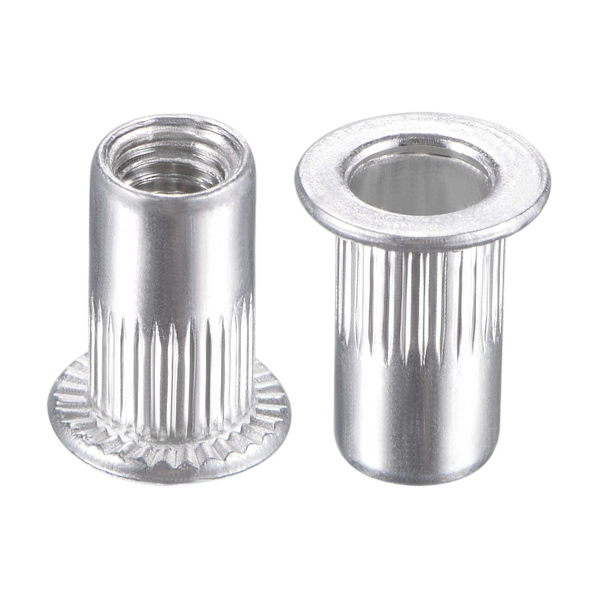 Uxcell Rivet Nuts Alloy Knurled Flat Head Threaded Insert Fastener