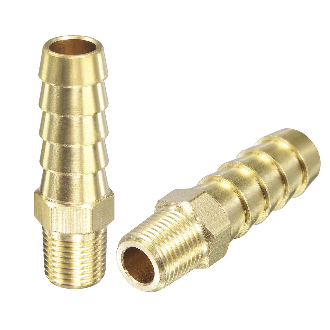 Uxcell Brass Hose Barb Fitting Straight Male Thread Pipe Connector for Water Air Fuel Tube