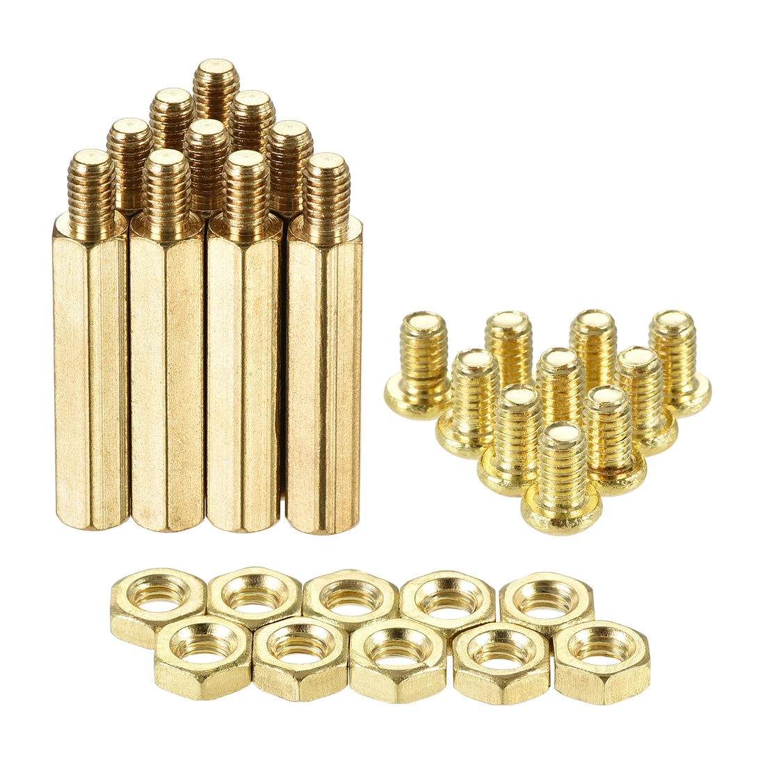 Uxcell Hex Brass Standoff Spacer Male-Female Screw Nut Kit