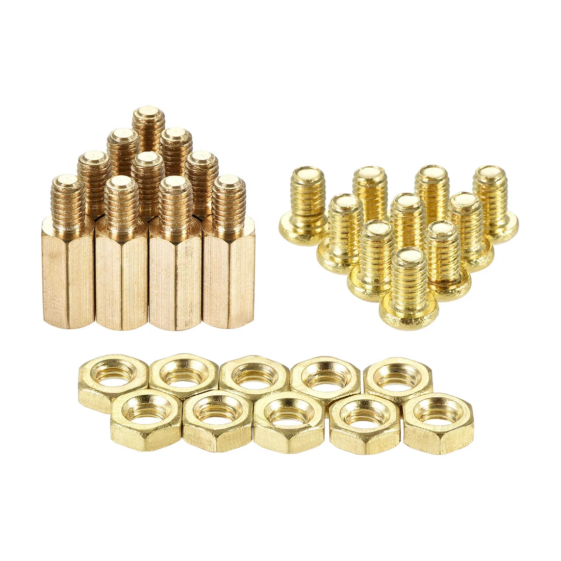 Uxcell Hexagon Brass Standoff Spacer Male to Female Screw Nut Kit
