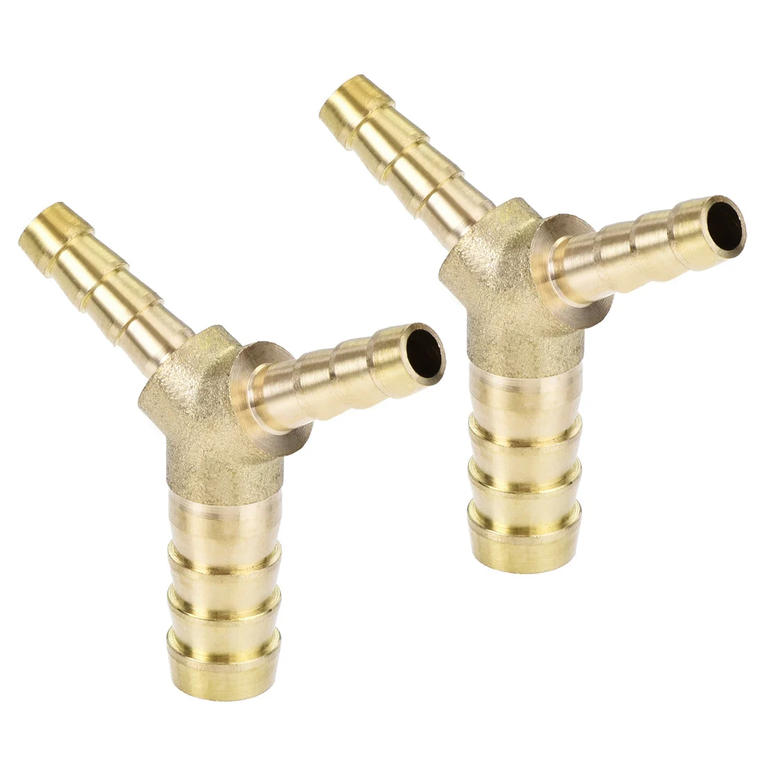 Uxcell Reducing Barb Hose Fitting Y Shape Pipe Connector Brass 1/2" x 3/8" x 3/8" 2Pcs