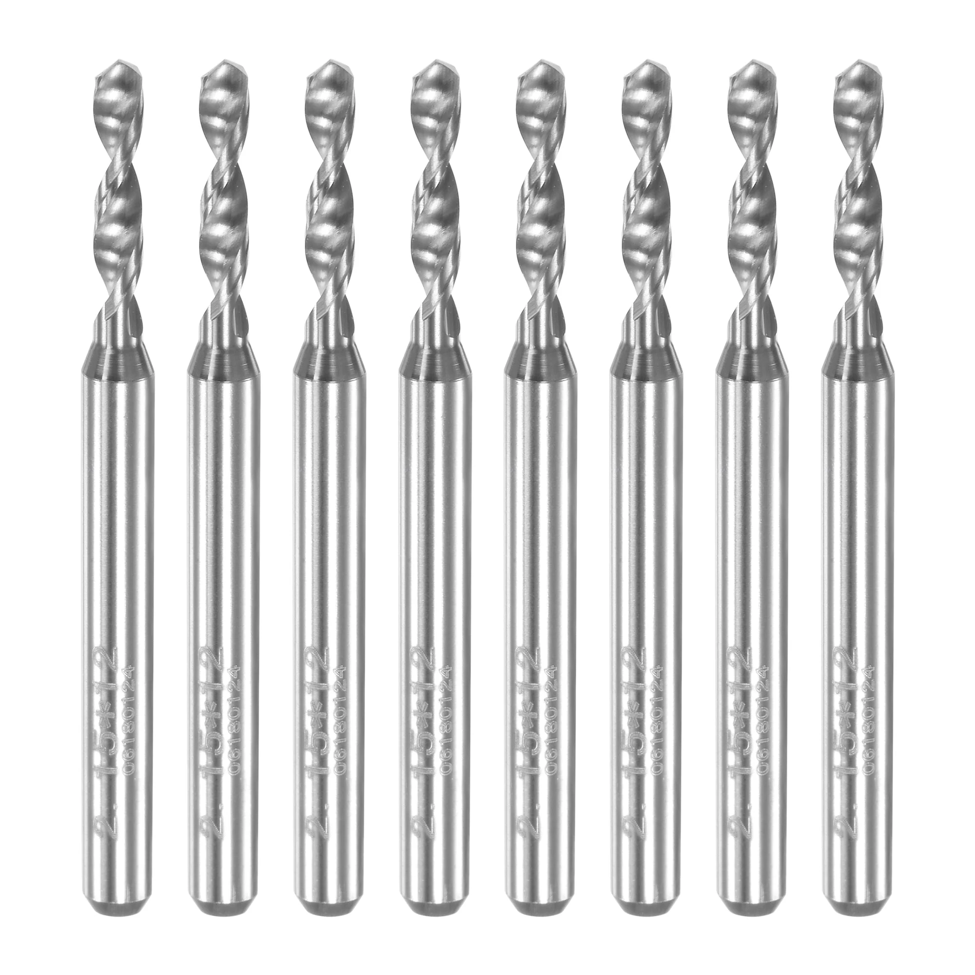 Uxcell 2.6mm Tungsten Carbide Spiral Flute 1/8" Shank Circuit Board PCB Drill Bit 8pcs