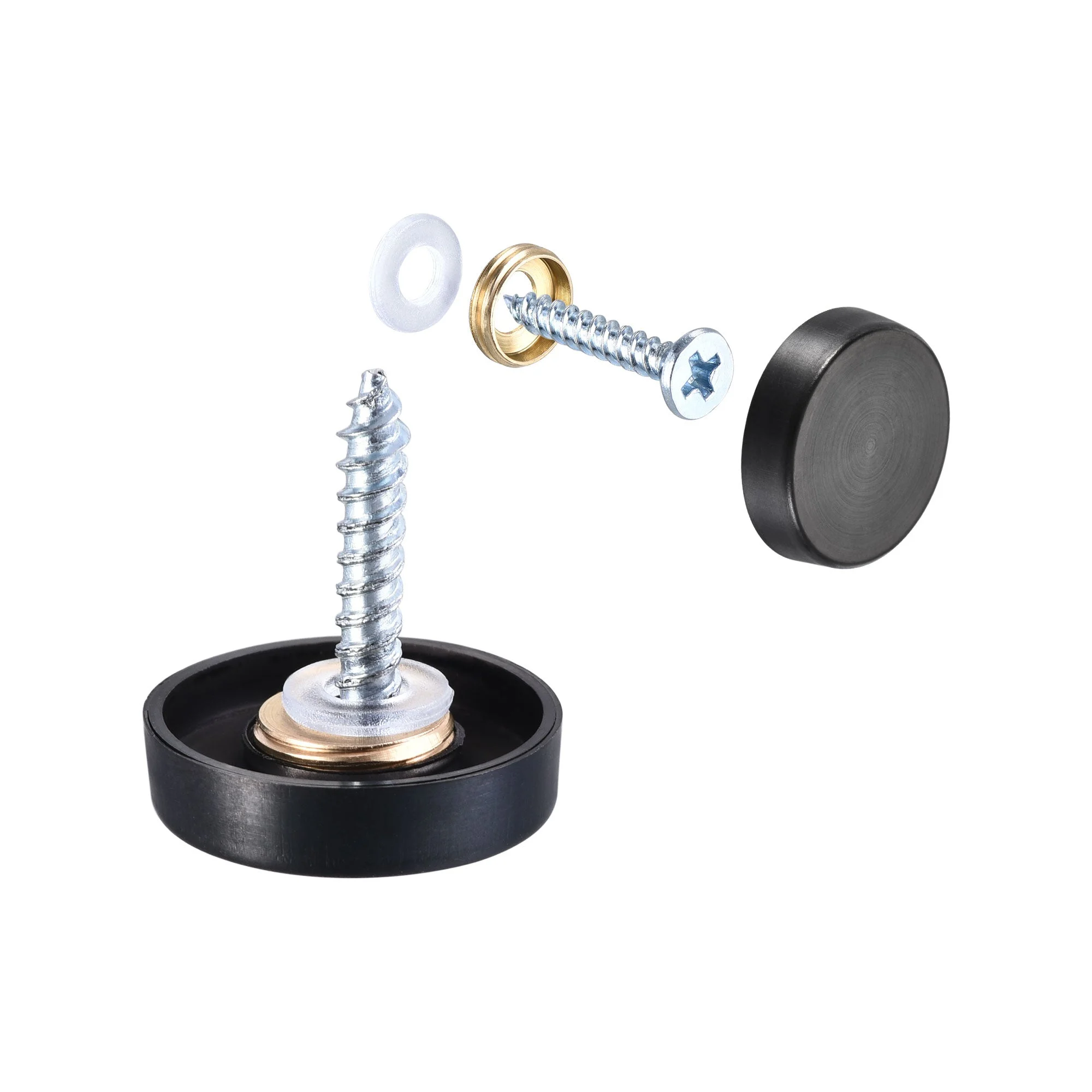 Uxcell Mirror Screws Decorative Cap Fasteners Cover Nails Wire Drawing 304 Stainless Steel