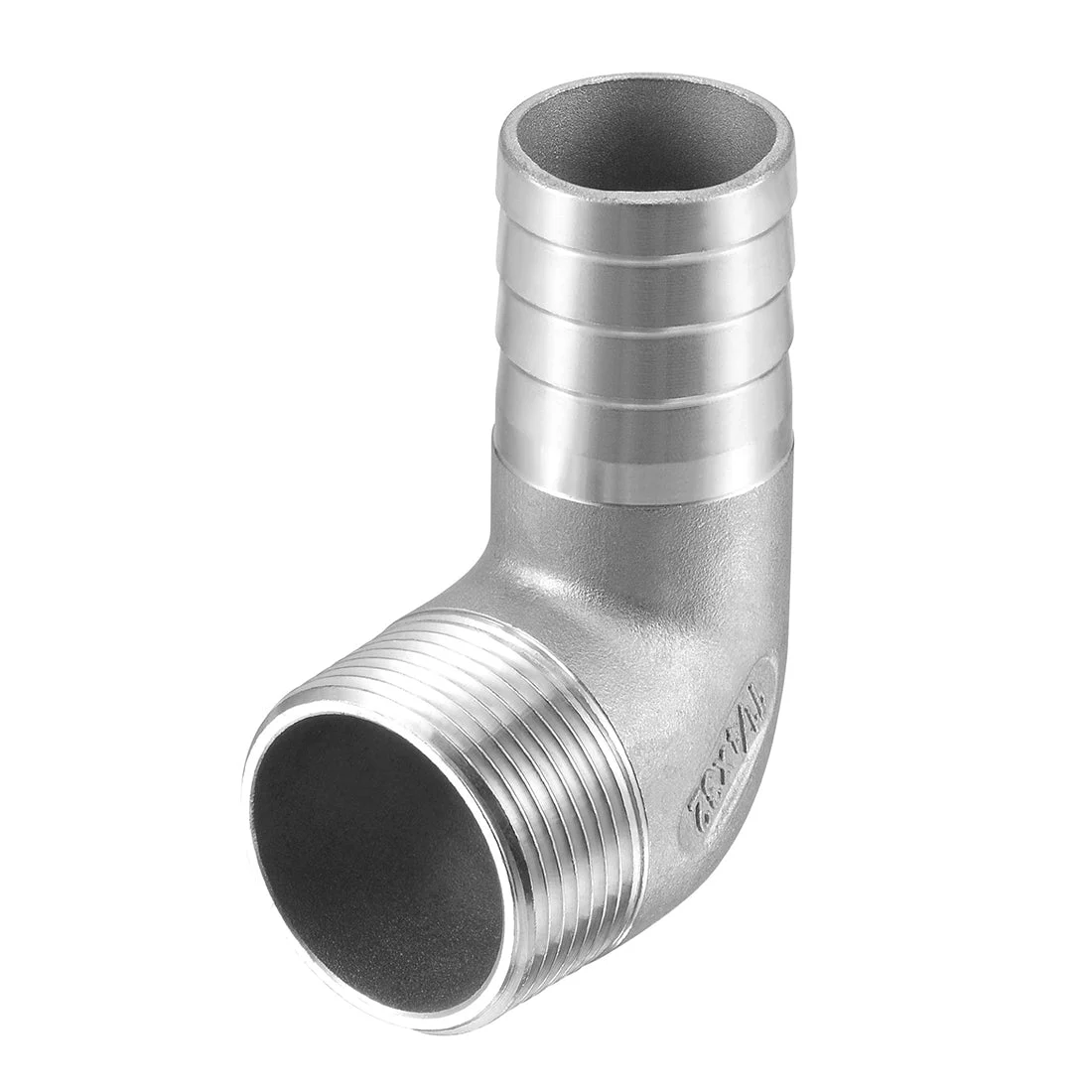 Uxcell Stainless Steel Hose Barb Fitting Elbow 40mm x G1-1/4 Male Pipe Connector