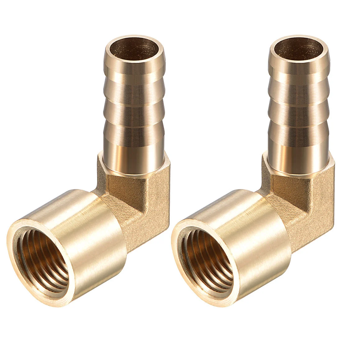 Uxcell Brass Hose Barb Fitting Elbow 10mm x G1/4 Female Pipe Connector 2pcs