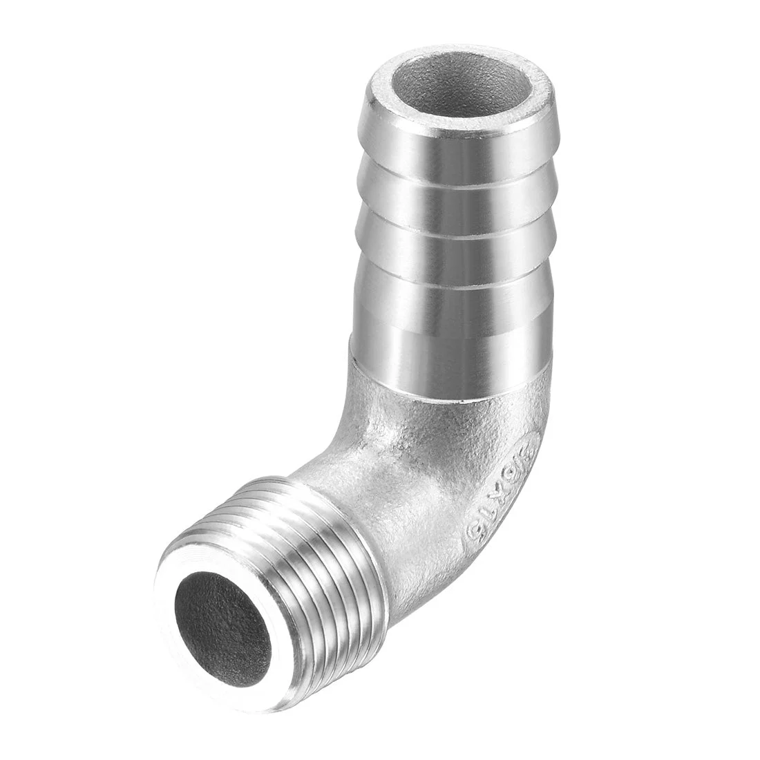 Uxcell Stainless Steel Hose Barb Fitting Elbow 16mm x G3/8 Male Pipe Connector