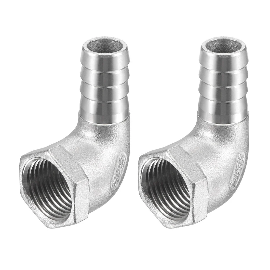 Uxcell 304 Stainless Steel Hose Barb Fittings Elbow Barbed NPT Female Pipe Connector Adapter for Water Fuel Air Home