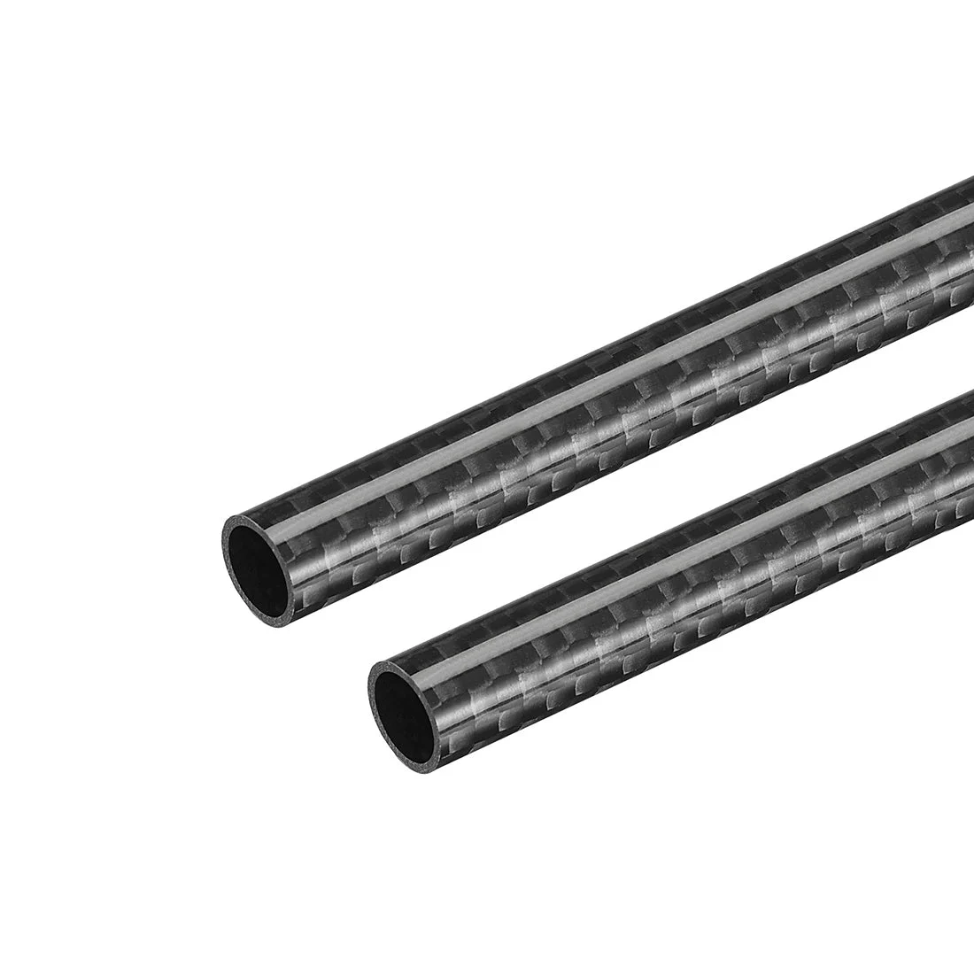 Uxcell Carbon Fiber Round Tube 16x14x500mm 3K Roll Wrapped Glossy for RC Airplane 2Pcs