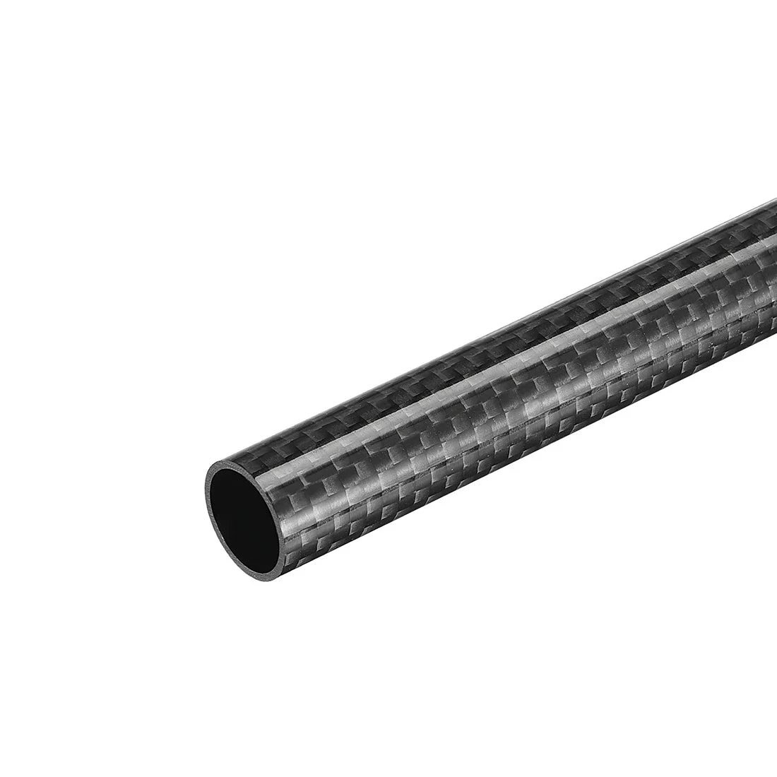 Uxcell Carbon Fiber Round Tube 25x23x500mm 3K Roll Wrapped Glossy for RC Airplane 1Pcs