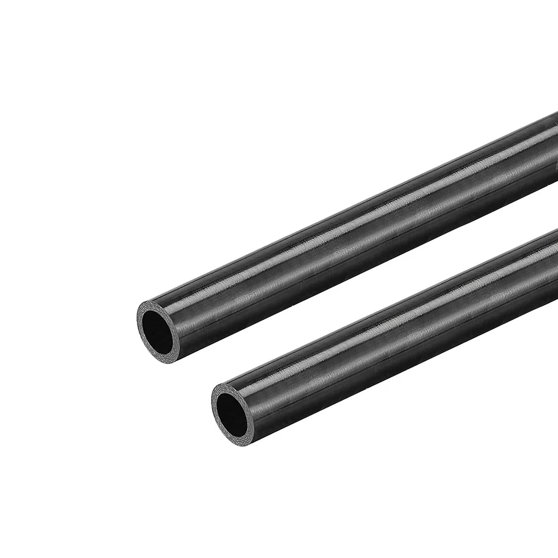 Uxcell Carbon Fiber Round Tube 6x4x500mm 3K Roll Wrapped Glossy for RC Airplane 2Pcs