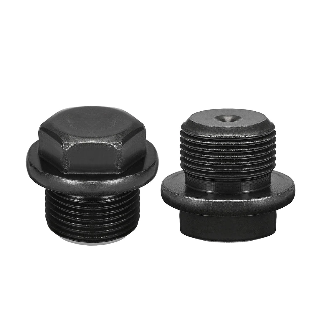 Uxcell Outer Hex Head Socket Pipe Fitting Plug M33x1.5 Male Thread Carbon Steel 2Pcs for Terminate Pipe Ends