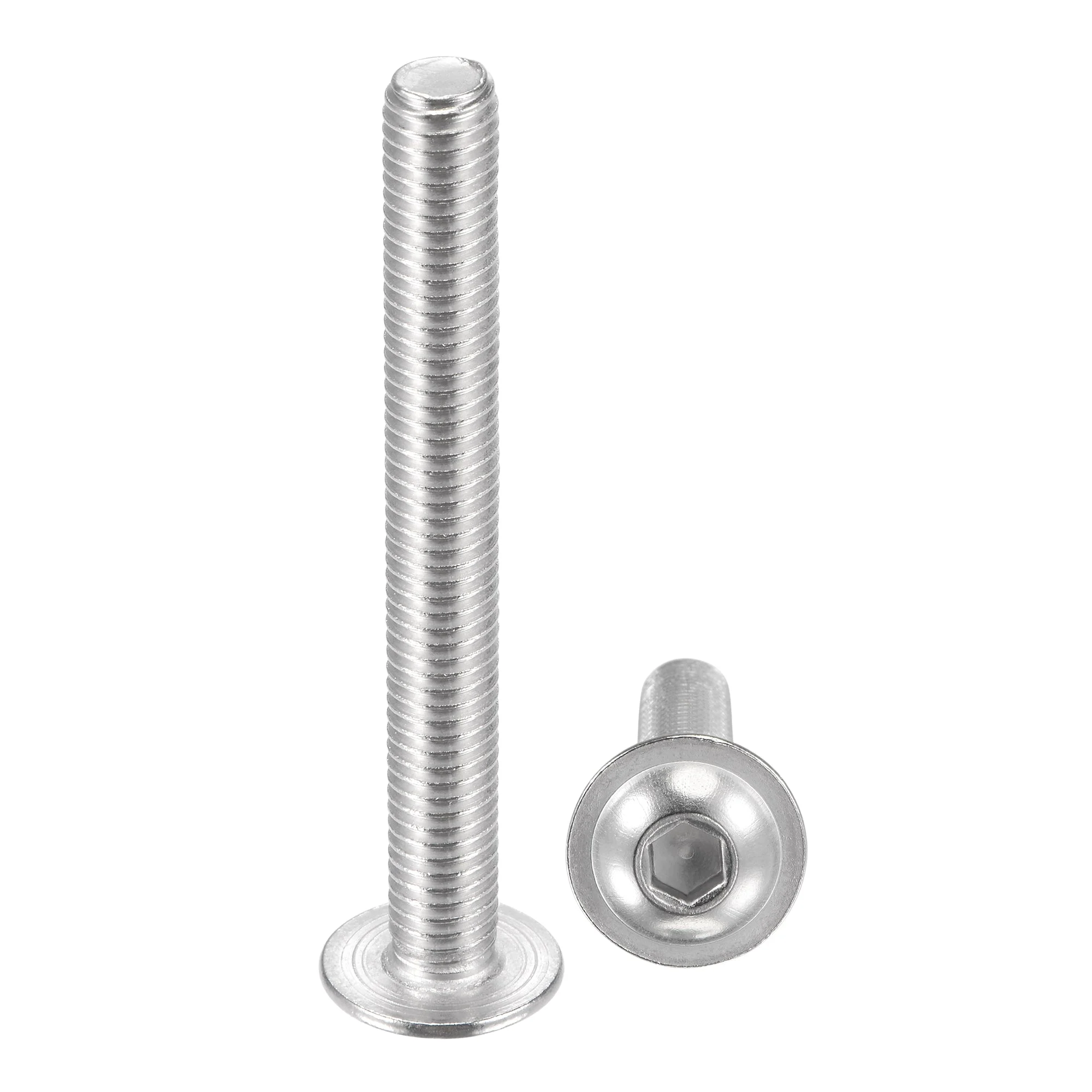 Uxcell Flanged Button Head Socket Cap Screws, 304 Stainless Steel, Fully Threaded Machine Screw